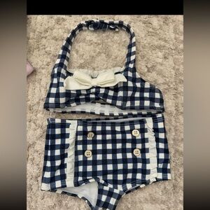 Black-and-white plaid high waisted, two-piece Janie and Jack